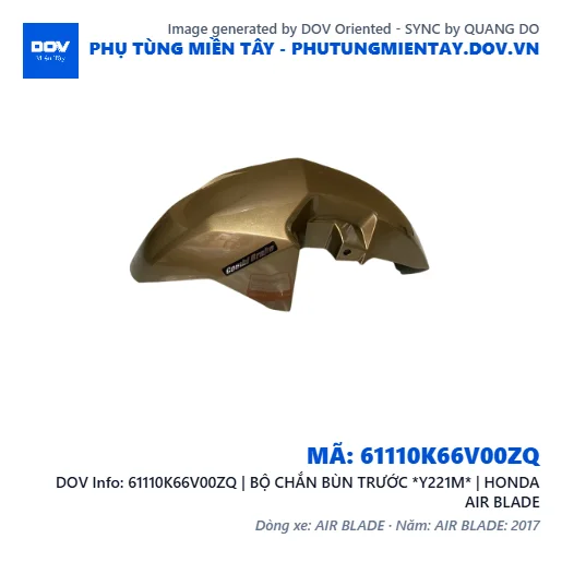 61110K66V00ZQ | BỘ CHẮN BÙN TRƯỚC *Y221M* | HONDA AIR BLADE — 61110K66V00ZQ