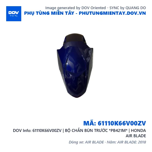 61110K66V00ZV | BỘ CHẮN BÙN TRƯỚC *PB421M* | HONDA AIR BLADE — 61110K66V00ZV