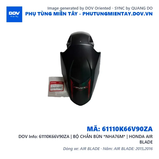 61110K66V90ZA | BỘ CHẮN BÙN *NHA76M* | HONDA AIR BLADE — 61110K66V90ZA