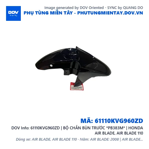 61110KVG960ZD | BỘ CHẮN BÙN TRƯỚC *PB383M* | HONDA AIR BLADE, AIR BLADE 110 — 61110KVG960ZD