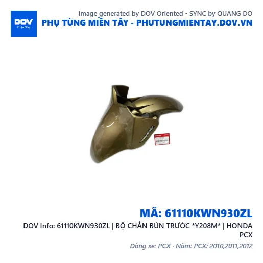 61110KWN930ZL | BỘ CHẮN BÙN TRƯỚC *Y208M* | HONDA PCX — 61110KWN930ZL