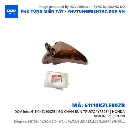 61110KZLE00ZB | BỘ CHẮN BÙN TRƯỚC *YR303* | HONDA VISION, VISION 110 — 61110KZLE00ZB