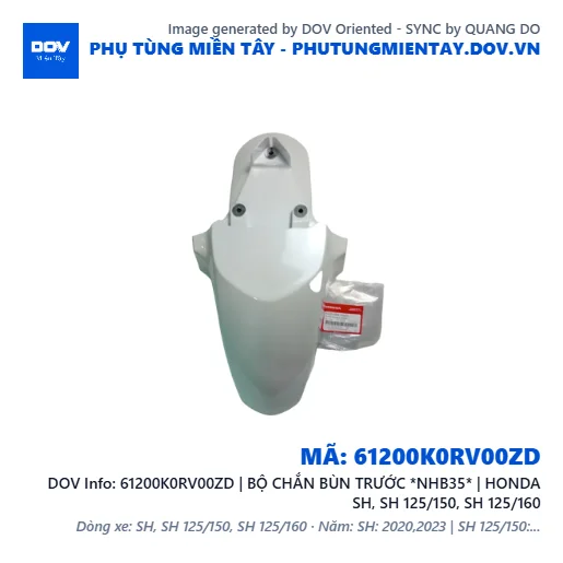 61200K0RV00ZD | BỘ CHẮN BÙN TRƯỚC *NHB35* | HONDA SH, SH 125/150, SH 125/160 — 61200K0RV00ZD