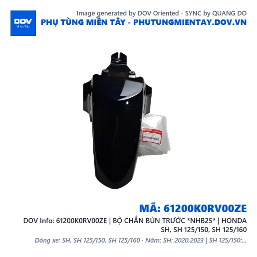 61200K0RV00ZE | BỘ CHẮN BÙN TRƯỚC *NHB25* | HONDA SH, SH 125/150, SH 125/160 — 61200K0RV00ZE