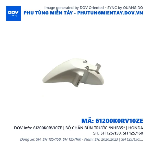 61200K0RV10ZE | BỘ CHẮN BÙN TRƯỚC *NHB35* | HONDA SH, SH 125/150, SH 125/160 — 61200K0RV10ZE
