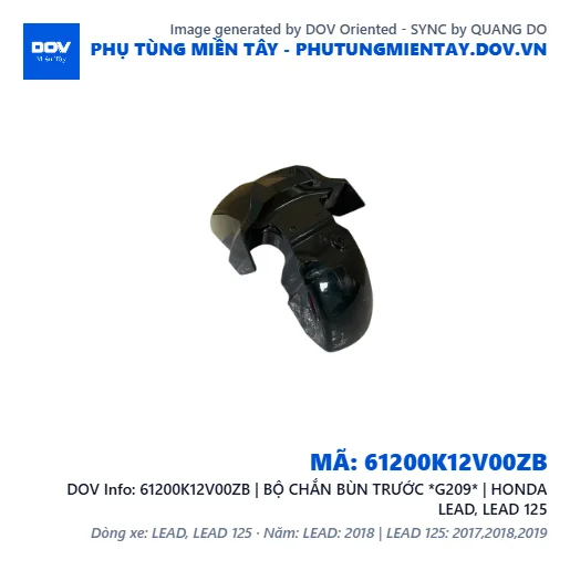 61200K12V00ZB | BỘ CHẮN BÙN TRƯỚC *G209* | HONDA LEAD, LEAD 125 — 61200K12V00ZB