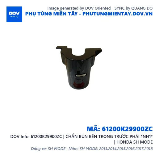 61200K29900ZC | CHẮN BÙN BÊN TRONG TRƯỚC PHẢI *NH1* | HONDA SH MODE — 61200K29900ZC