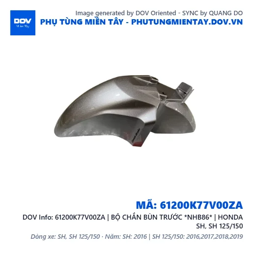 61200K77V00ZA | BỘ CHẮN BÙN TRƯỚC *NHB86* | HONDA SH, SH 125/150 — 61200K77V00ZA