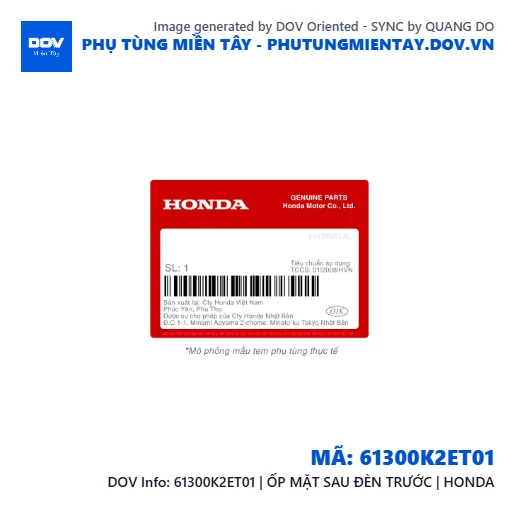 61300K2ET01 | ỐP MẶT SAU ĐÈN TRƯỚC | HONDA  — 61300K2ET01