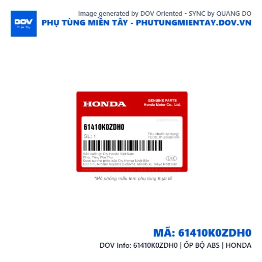 61410K0ZDH0 | ỐP BỘ ABS | HONDA  — 61410K0ZDH0