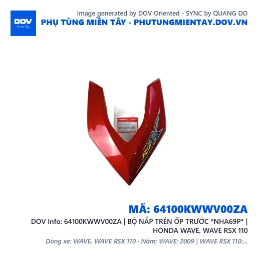 64100KWWV00ZA | BỘ NẮP TRÊN ỐP TRƯỚC *NHA69P* | HONDA WAVE, WAVE RSX 110 — 64100KWWV00ZA