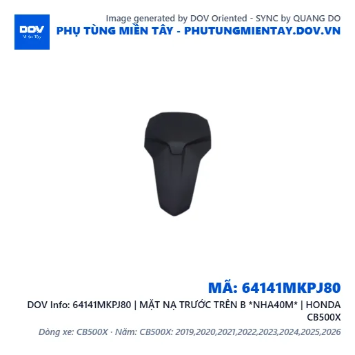 64141MKPJ80 | MẶT NẠ TRƯỚC TRÊN B *NHA40M* | HONDA CB500X — 64141MKPJ80