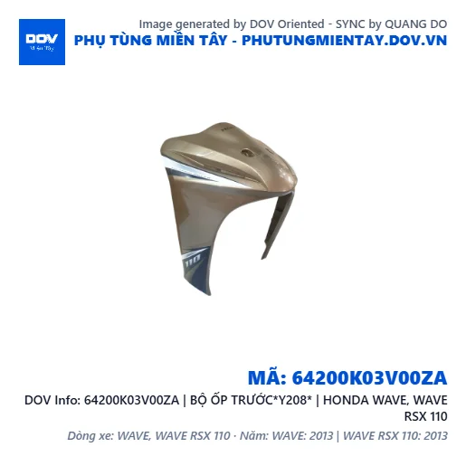 64200K03V00ZA | BỘ ỐP TRƯỚC*Y208* | HONDA WAVE, WAVE RSX 110 — 64200K03V00ZA