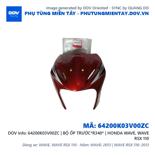 64200K03V00ZC | BỘ ỐP TRƯỚC*R340* | HONDA WAVE, WAVE RSX 110 — 64200K03V00ZC