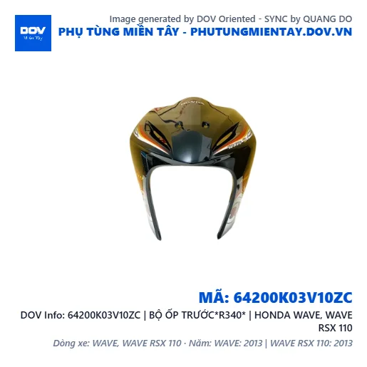 64200K03V10ZC | BỘ ỐP TRƯỚC*R340* | HONDA WAVE, WAVE RSX 110 — 64200K03V10ZC