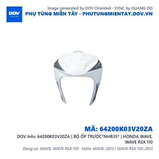 64200K03V20ZA | BỘ ỐP TRƯỚC*NHB35* | HONDA WAVE, WAVE RSX 110 — 64200K03V20ZA