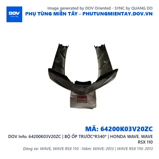 64200K03V20ZC | BỘ ỐP TRƯỚC*R340* | HONDA WAVE, WAVE RSX 110 — 64200K03V20ZC