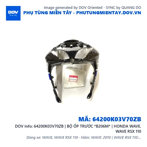 64200K03V70ZB | BỘ ỐP TRƯỚC *B206M* | HONDA WAVE, WAVE RSX 110 — 64200K03V70ZB