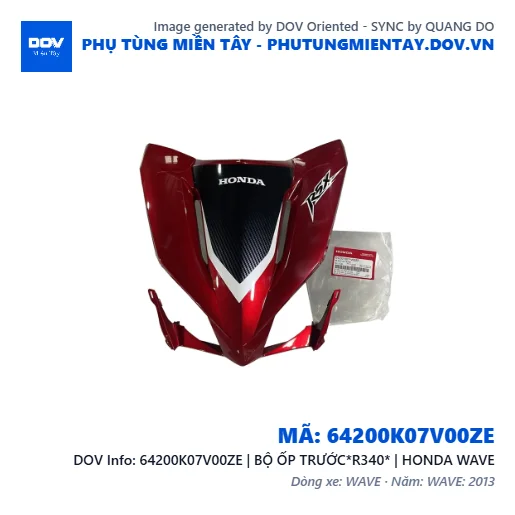 64200K07V00ZE | BỘ ỐP TRƯỚC*R340* | HONDA WAVE — 64200K07V00ZE