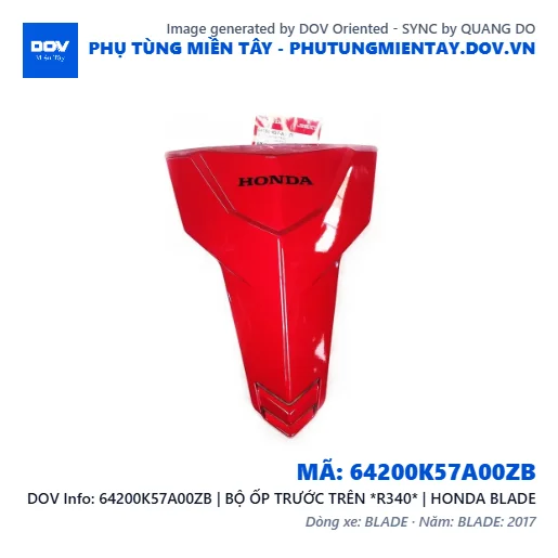64200K57A00ZB | BỘ ỐP TRƯỚC TRÊN *R340* | HONDA BLADE — 64200K57A00ZB