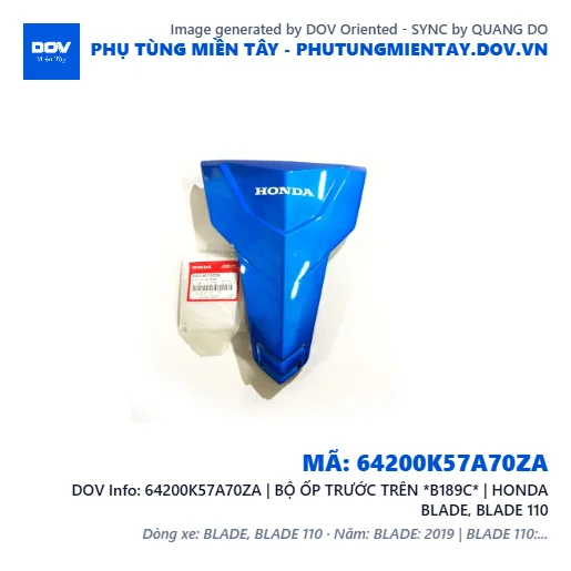 64200K57A70ZA | BỘ ỐP TRƯỚC TRÊN *B189C* | HONDA BLADE, BLADE 110 — 64200K57A70ZA