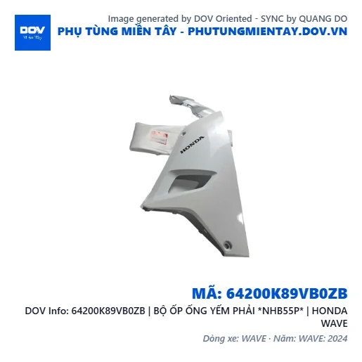 64200K89VB0ZB | BỘ ỐP ỐNG YẾM PHẢI *NHB55P* | HONDA WAVE — 64200K89VB0ZB