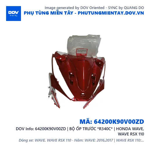 64200K90V00ZD | BỘ ỐP TRƯỚC *R340C* | HONDA WAVE, WAVE RSX 110 — 64200K90V00ZD