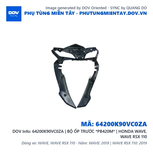 64200K90VC0ZA | BỘ ỐP TRƯỚC *PB420M* | HONDA WAVE, WAVE RSX 110 — 64200K90VC0ZA