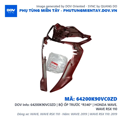 64200K90VC0ZD | BỘ ỐP TRƯỚC *R340* | HONDA WAVE, WAVE RSX 110 — 64200K90VC0ZD