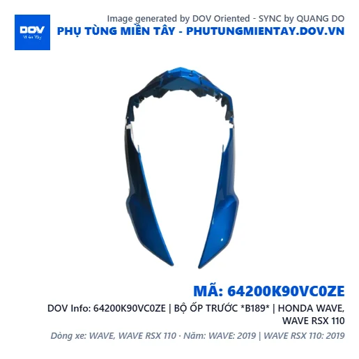 64200K90VC0ZE | BỘ ỐP TRƯỚC *B189* | HONDA WAVE, WAVE RSX 110 — 64200K90VC0ZE