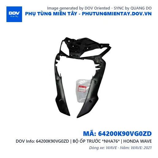64200K90VG0ZD | BỘ ỐP TRƯỚC *NHA76* | HONDA WAVE — 64200K90VG0ZD
