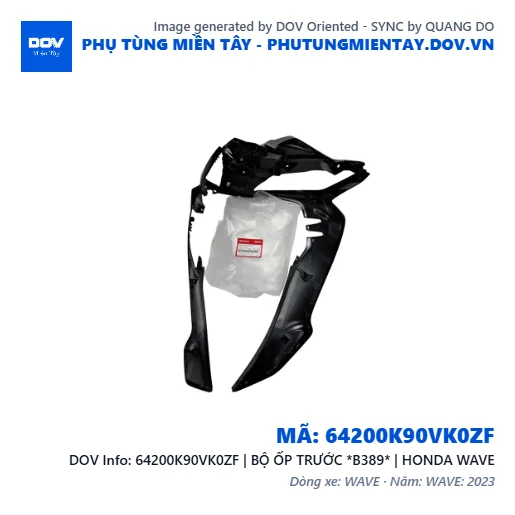 64200K90VK0ZF | BỘ ỐP TRƯỚC *B389* | HONDA WAVE — 64200K90VK0ZF