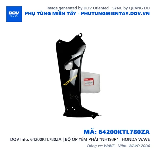 64200KTL780ZA | BỘ ỐP YẾM PHẢI *NH193P* | HONDA WAVE — 64200KTL780ZA