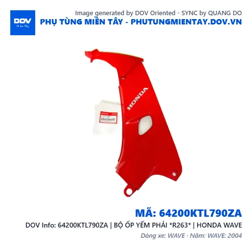 64200KTL790ZA | BỘ ỐP YẾM PHẢI *R263* | HONDA WAVE — 64200KTL790ZA