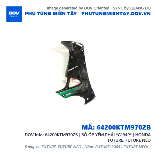 64200KTM970ZB | BỘ ỐP YẾM PHẢI *G194P* | HONDA FUTURE, FUTURE NEO — 64200KTM970ZB