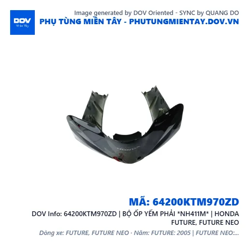 64200KTM970ZD | BỘ ỐP YẾM PHẢI *NH411M* | HONDA FUTURE, FUTURE NEO — 64200KTM970ZD