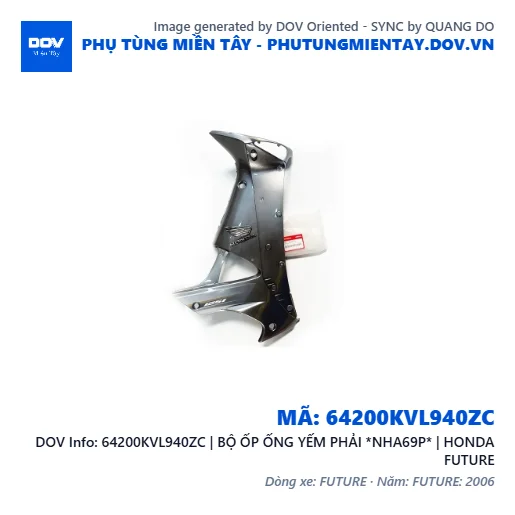 64200KVL940ZC | BỘ ỐP ỐNG YẾM PHẢI *NHA69P* | HONDA FUTURE — 64200KVL940ZC