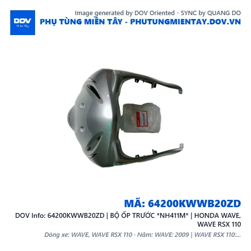 64200KWWB20ZD | BỘ ỐP TRƯỚC *NH411M* | HONDA WAVE, WAVE RSX 110 — 64200KWWB20ZD
