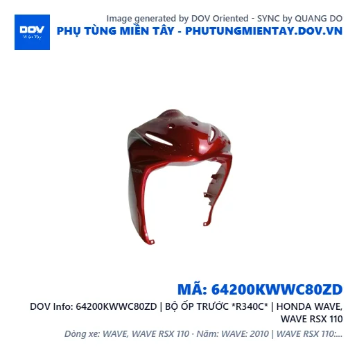 64200KWWC80ZD | BỘ ỐP TRƯỚC *R340C* | HONDA WAVE, WAVE RSX 110 — 64200KWWC80ZD