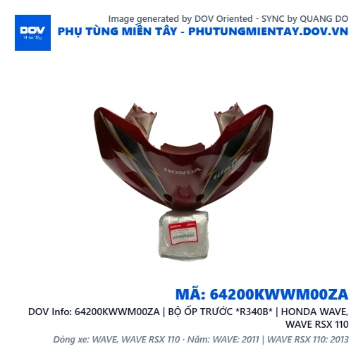 64200KWWM00ZA | BỘ ỐP TRƯỚC *R340B* | HONDA WAVE, WAVE RSX 110 — 64200KWWM00ZA