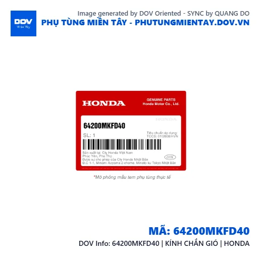 64200MKFD40 | KÍNH CHẮN GIÓ | HONDA  — 64200MKFD40