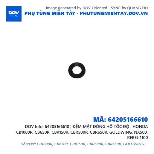 64205166610 | ĐỆM MẶT ĐỒNG HỒ TỐC ĐỘ | HONDA CB1000R, CB650R, CBR150R, CBR500R, CBR650R, GOLDWING, NX500, REBEL 1100 — 64205166610