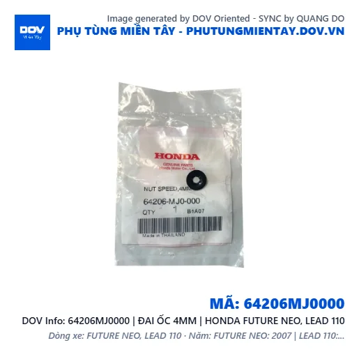 64206MJ0000 | ĐAI ỐC 4MM | HONDA FUTURE NEO, LEAD 110 — 64206MJ0000