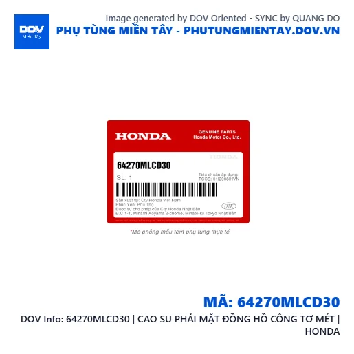 64270MLCD30 | CAO SU PHẢI MẶT ĐỒNG HỒ CÔNG TƠ MÉT | HONDA  — 64270MLCD30
