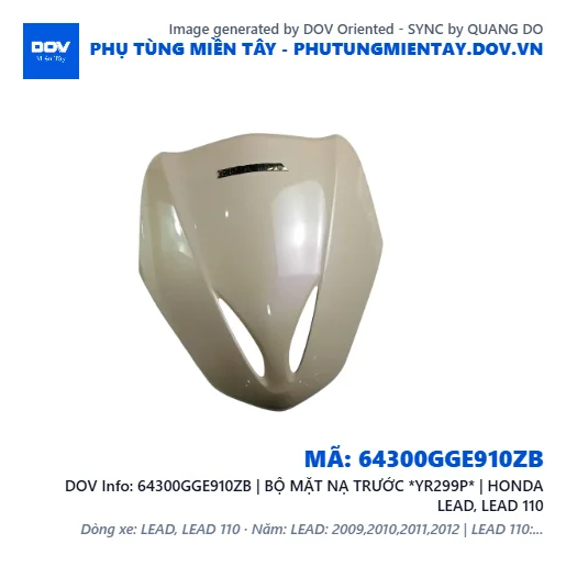 64300GGE910ZB | BỘ MẶT NẠ TRƯỚC *YR299P* | HONDA LEAD, LEAD 110 — 64300GGE910ZB