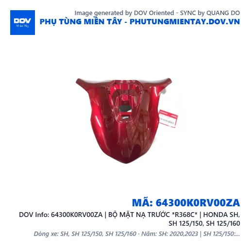 64300K0RV00ZA | BỘ MẶT NẠ TRƯỚC *R368C* | HONDA SH, SH 125/150, SH 125/160 — 64300K0RV00ZA
