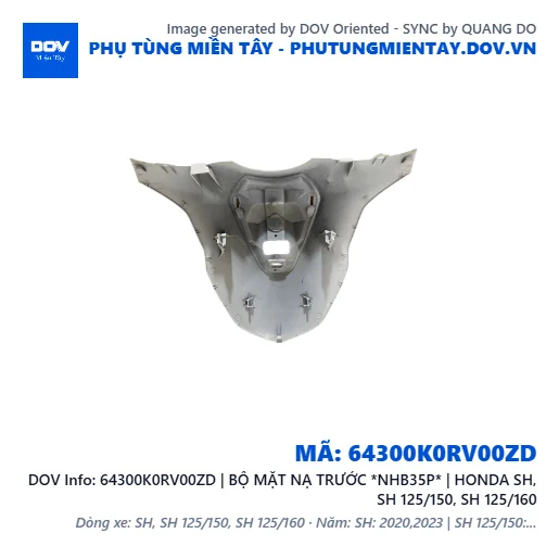 64300K0RV00ZD | BỘ MẶT NẠ TRƯỚC *NHB35P* | HONDA SH, SH 125/150, SH 125/160 — 64300K0RV00ZD