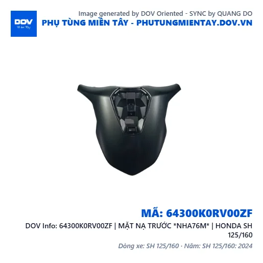 64300K0RV00ZF | MẶT NẠ TRƯỚC *NHA76M* | HONDA SH 125/160 — 64300K0RV00ZF