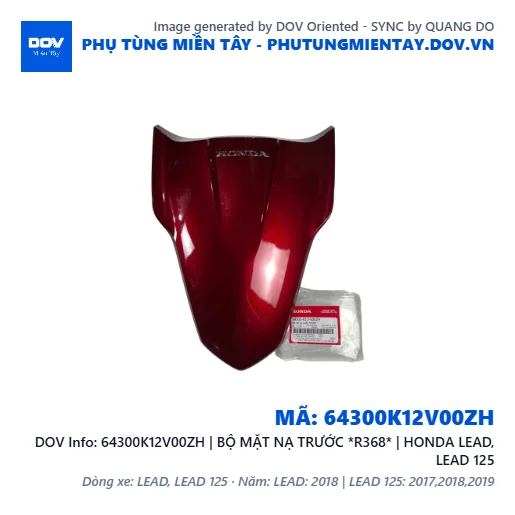 64300K12V00ZH | BỘ MẶT NẠ TRƯỚC *R368* | HONDA LEAD, LEAD 125 — 64300K12V00ZH