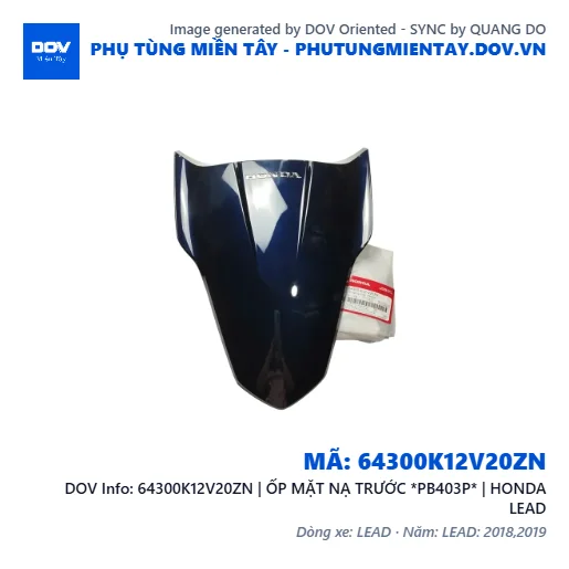 64300K12V20ZN | ỐP MẶT NẠ TRƯỚC *PB403P* | HONDA LEAD — 64300K12V20ZN